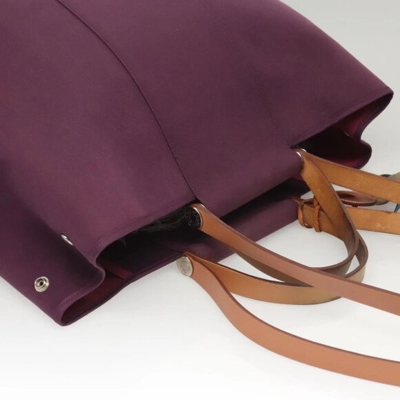 HERMES Cabak GM Tote Bag Canvas Purple Silver Auth bs26280 - Picture 9 of 15